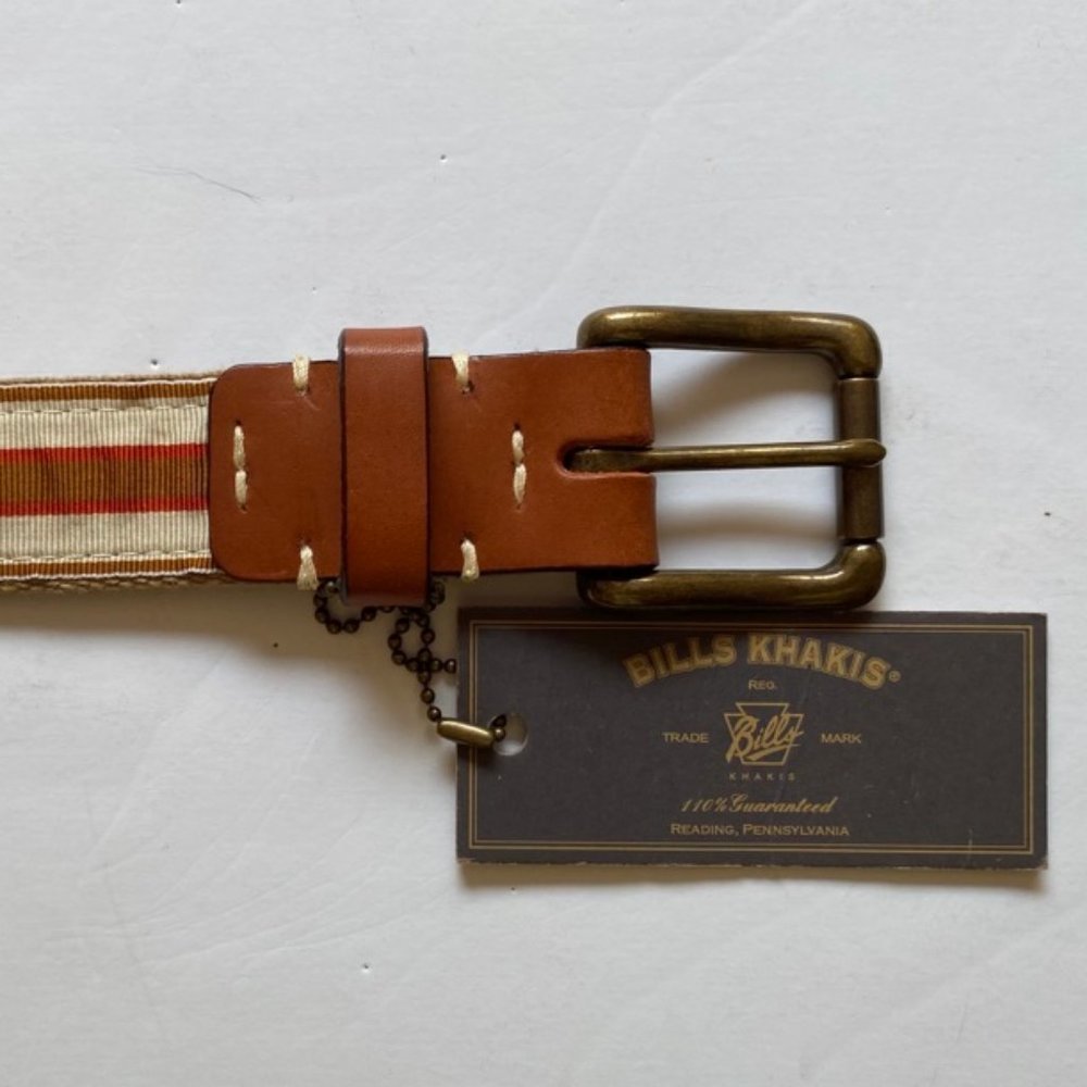 Canvas Leather Tipped Belt - Size 38 - NWT